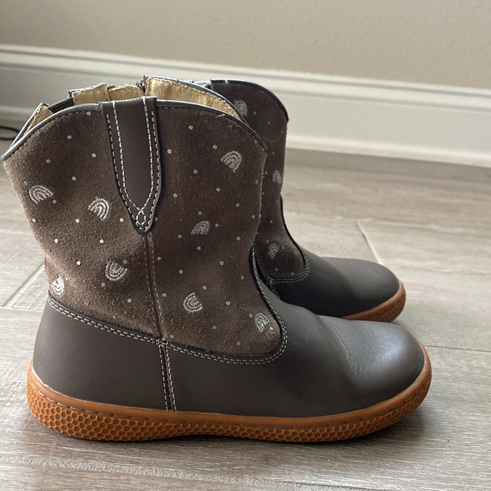 Livie & Luca girls grey leather upper ankle boot sz 13 like NEW